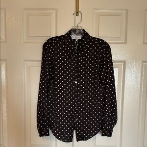 L’Academie Black Polka Dot Button-Up Shirt